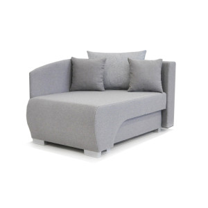 Kanapa SOFA RUBI z funkcją spania i pojemnikiem na pościel (Kolor: Rubi 28 - szary monokolor)