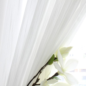 Biały Sheer zasłony Home Decor haftowany tiul tkanina styl skandynawski