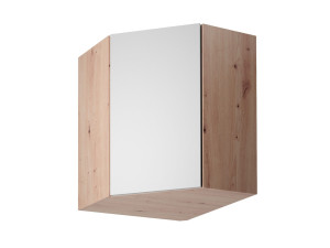 LANGEN - szafka górna narożna G60N - prawa Dąb artisan + Beige Brak (system push to open)