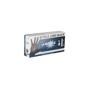 Rękawice Nitrile Long Black, czarne, 50 szt., Kerbl, Rozmiar - L