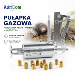 Pułapka gazowa – pistolet na krety i nornice + 10 naboi