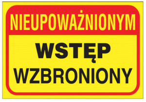 Znak Nieupoważ.Wstęp Wzbroniony Z-TB19-P-250x350