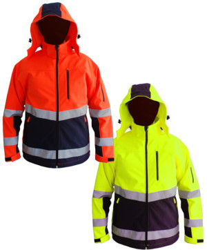 Kurtka ostrzegawcza Softshell Snow Hawk - wodoodporna, ocieplana, z kapturem