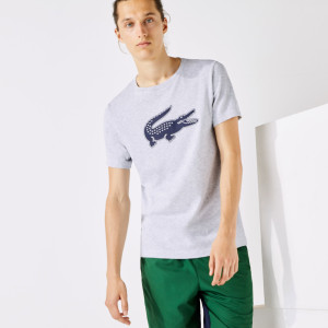 Męski t-shirt z oddychającego dżerseju sport z nadrukiem z
logo krokodyla 3d