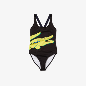 Women's crocodile print and criss-croosed straps
swimsuit