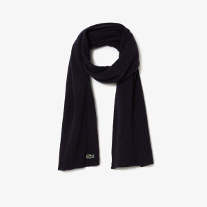 Unisex ribbed wool scarf