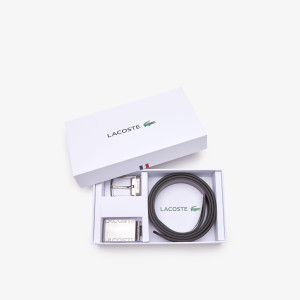 Men's pin and flat buckle belt gift set