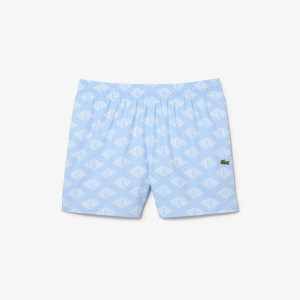 Men’s two tone monogram print swim trunks