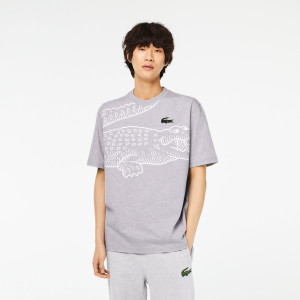 Men’s round neck loose fit crocodile print
t-shirt
