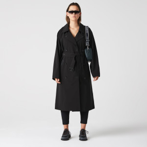 Women's two-ply piqué oversized trench coat
