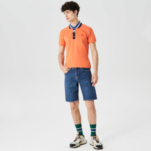 Men's slim fit stretch cotton denim bermuda
shorts