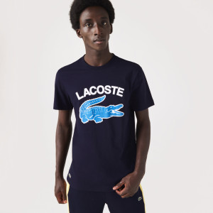 Męski t-shirt z nadrukiem z logo krokodyla xl regular
fit