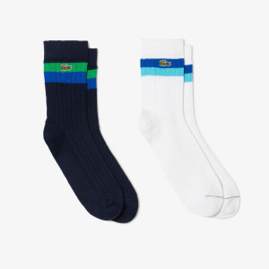 Unisex high-cut striped ribbed cotton socks
two-pack