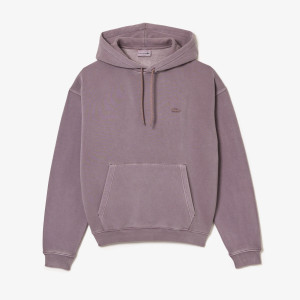 Loose fit cotton fleece hoodie