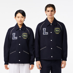 Premium wool varsity badge jacket