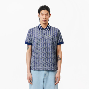 Classic fit contrast collar monogram motif polo
shirt
