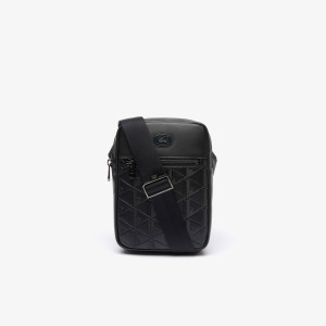 Embossed monogram vertical satchel