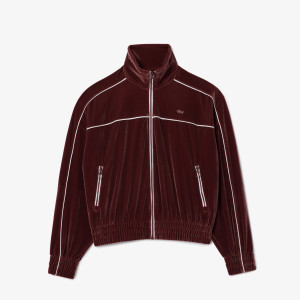 Oversized zipped velvet sweatshirt