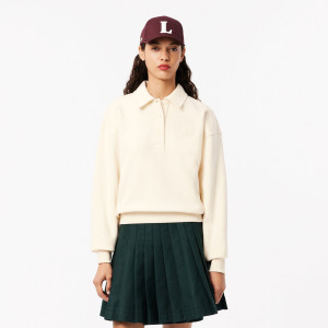Embroidered polo shirt collar sweatshirt