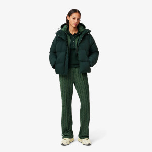 Padded down logo jacket with hood