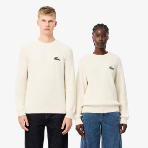 Pearl rib cotton crew neck sweater