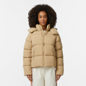 Padded down logo jacket with hood