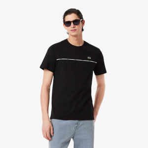 T-shirt męski z okrągłym dekoltem z nadrukiem regular fit czarny