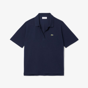 Koszulka polo damska relaxed fit granatowa