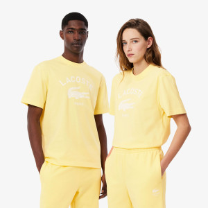 T-shirt unisex z okrągłym dekoltem z nadrukiem żółty