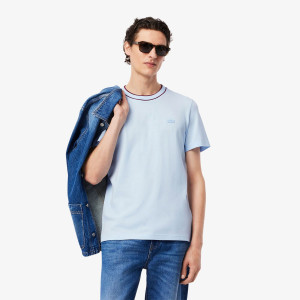 T-shirt Lacoste Stretch Piqué z prążkowanym kołnierzykiem