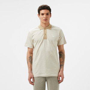 Koszulka polo męska oversize beżowa