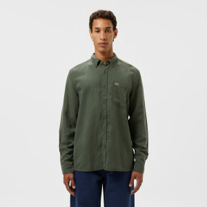 Koszula męska button-down slim fit khaki