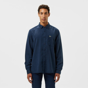 Koszula męska button-down slim fit granatowa