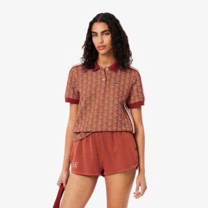 Dopasowana koszulka polo z żakardowym monogramem