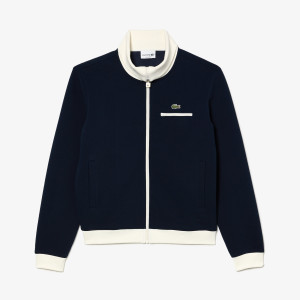 Bluza męska z zamkiem z blokadą koloru regular fit granatowa