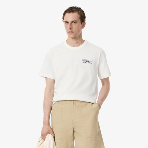 T-shirt męski z okrągłym dekoltem classic fit biały