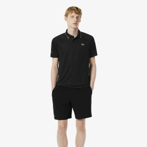 Koszulka polo Tennis x Novak Djokovic męska ze wzorem slim fit czarna