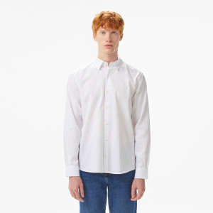 Men's Slim Fit Button-Down Collar White Shirt
