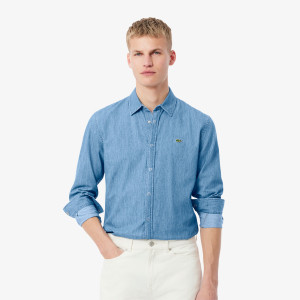 Denimowa koszula męska regular fit niebieska