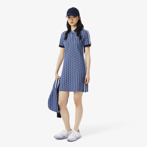 Sukienka polo o dopasowanym kroju z żakardowym monogramem