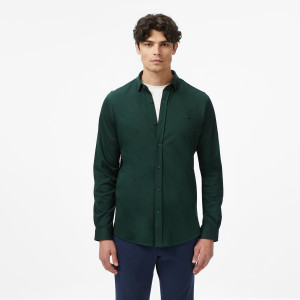 Koszula męska slim fit ciemnozielona