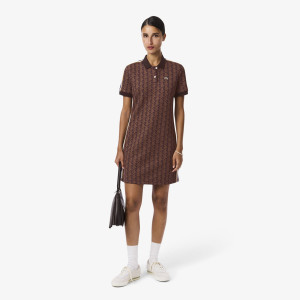 Sukienka polo o dopasowanym kroju z żakardowym monogramem