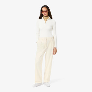 Spodnie damskie oversize kremowe