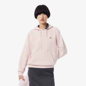 Bluza damska z kapturem relaxed fit różowa