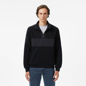 Bluza męska half zip classic fit czarna