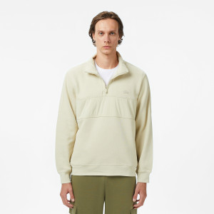 Bluza męska half zip classic fit beżowa