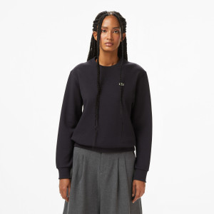 Bluza damska z okrągłym dekoltem relaxed fit granatowa