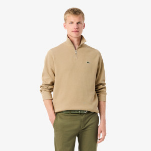 Bluza męska half zip classic fit beżowa
