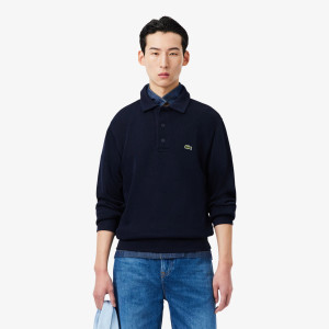 Bluza męska z kołnierzykiem polo classic fit granatowa
