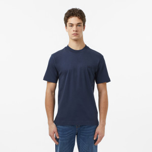 T-shirt męski z okrągłym dekoltem relaxed fit granatowy
